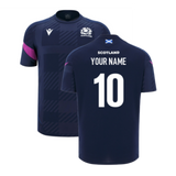 2025-2026 Scotland Rugby Training Poly Shirt (Navy) - Kids (Your Name)_2