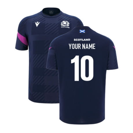 2025-2026 Scotland Rugby Training Poly Shirt (Navy) - Kids (Your Name)_2