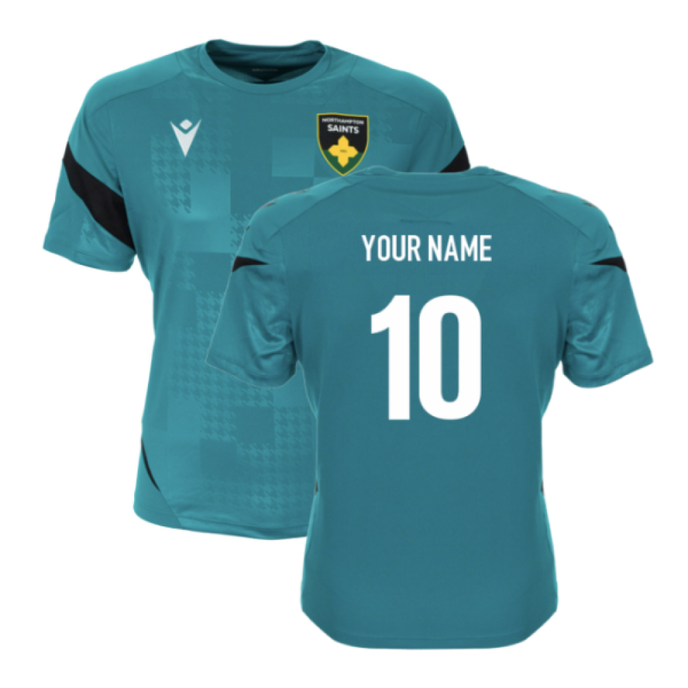 2025-2026 Northampton Saints Training Poly T-Shirt (Green) (Your Name)_0
