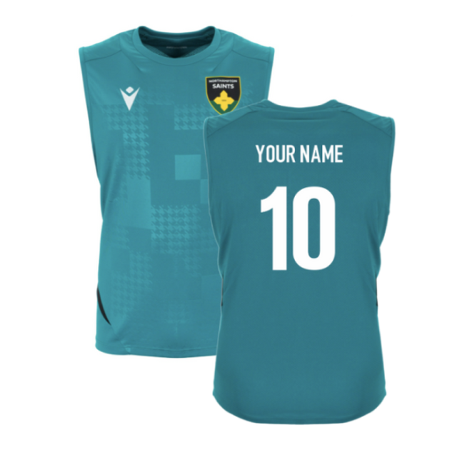 2025-2026 Northampton Saints Training Sleeveless Shirt (Green) (Your Name)_0