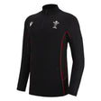 2022-2023 Wales Rugby Travel 1/4 Zip Softshell (Black)_0