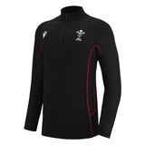 2022-2023 Wales Rugby Travel 1/4 Zip Softshell (Black)_0