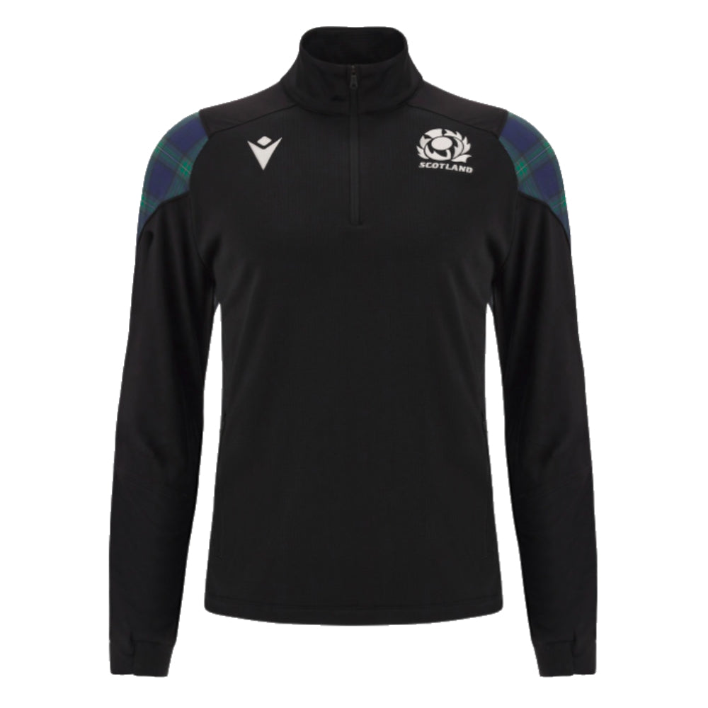 2023-2024 Scotland Rugby Half Zip Travel Fleece (Black)_1