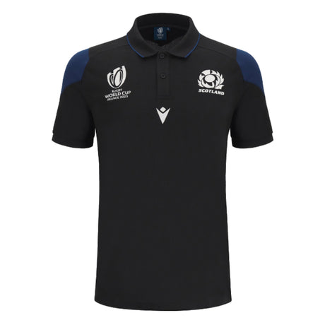 Scotland RWC 2023 Rugby Travel Polo Shirt (Black)_1