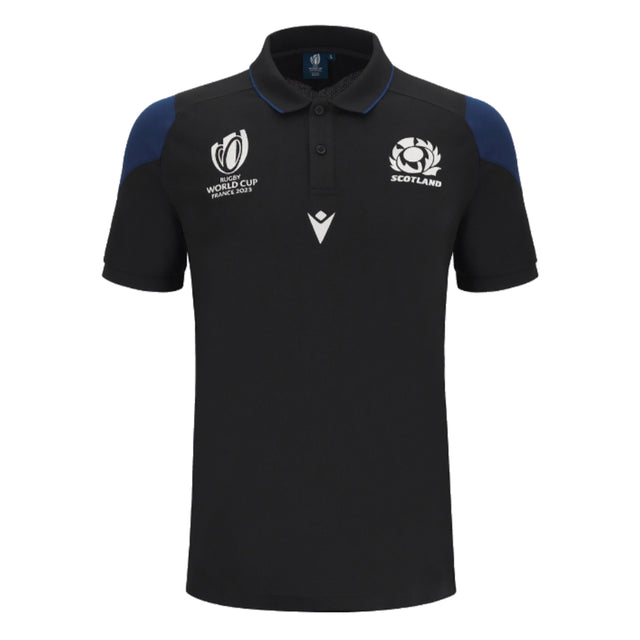 Scotland RWC 2023 Rugby Travel Polo Shirt (Black)_1