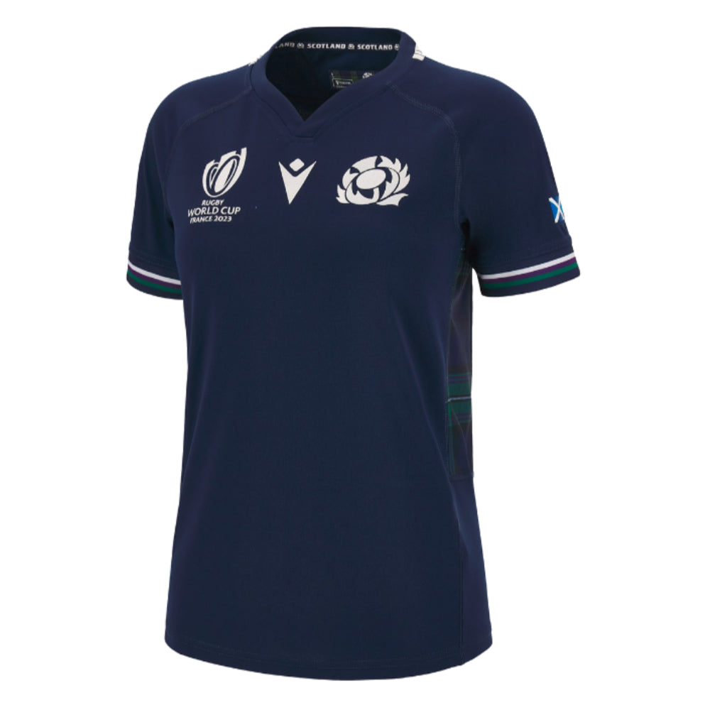 Scotland RWC 2023 Home Rugby Poly Replica Shirt (Ladies) (Your Name)_4