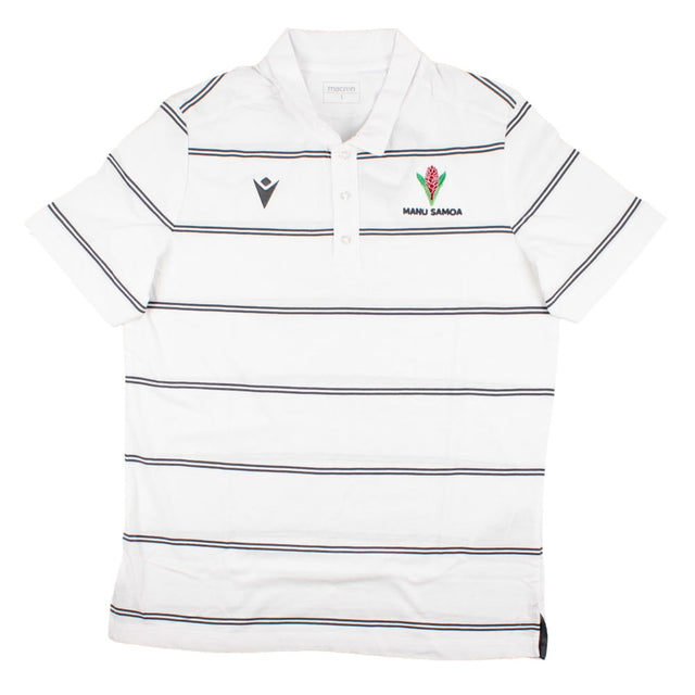 2023-2024 Samoa Rugby Travel Player Cotton Polo Shirt (White)_1