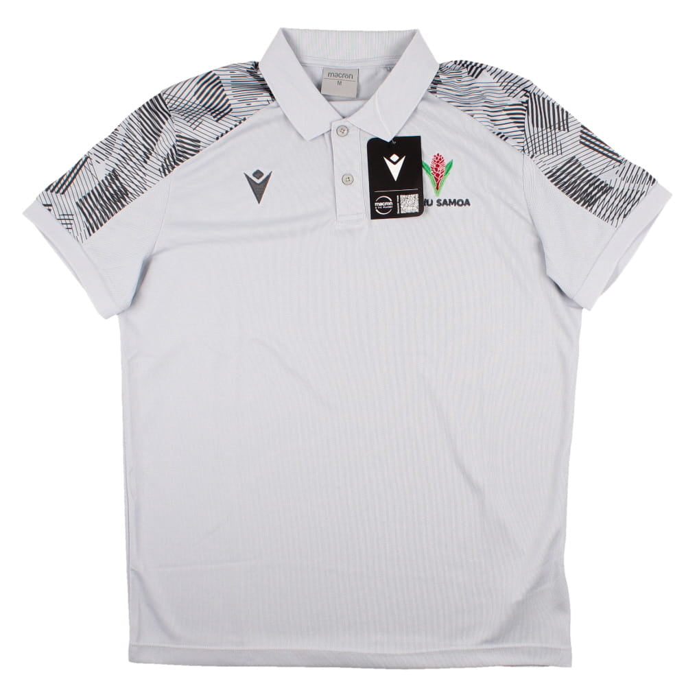 2023-2024 Samoa Rugby Travel Player Poly Polo Shirt (Silver)_1