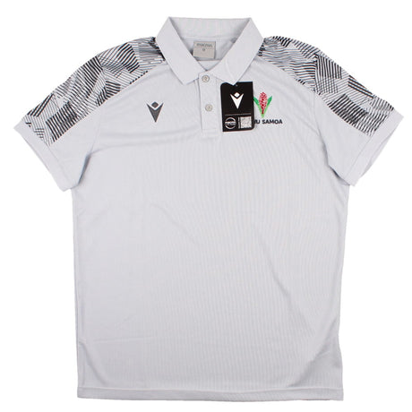 2023-2024 Samoa Rugby Travel Player Poly Polo Shirt (Silver)_1