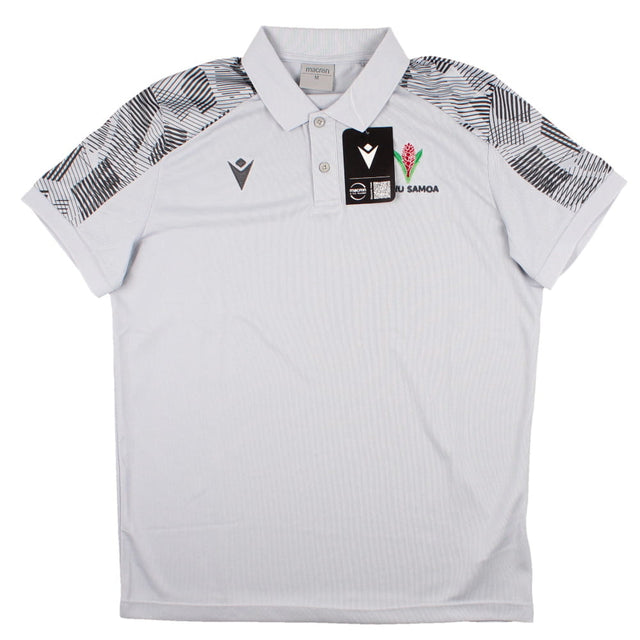 2023-2024 Samoa Rugby Travel Player Poly Polo Shirt (Silver)_1