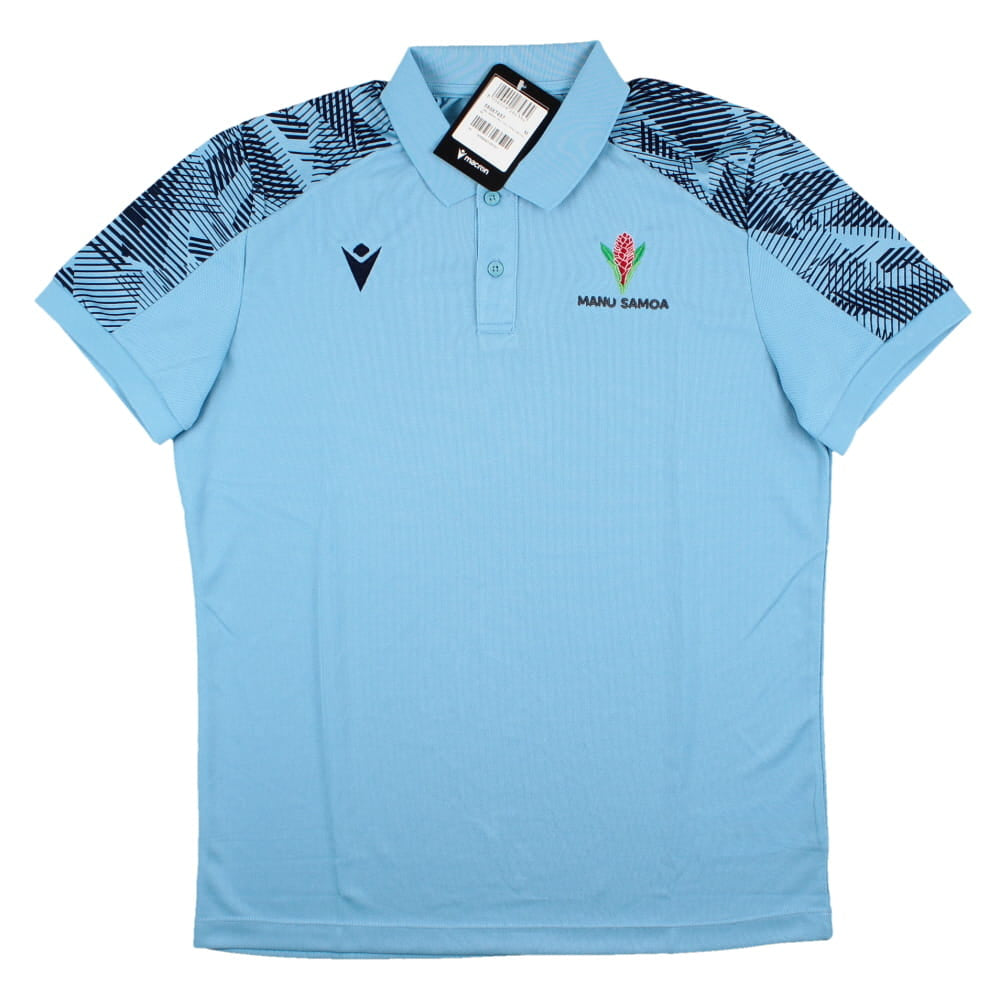 2023-2024 Samoa Rugby Travel Player Poly Polo Shirt (Sky)_1