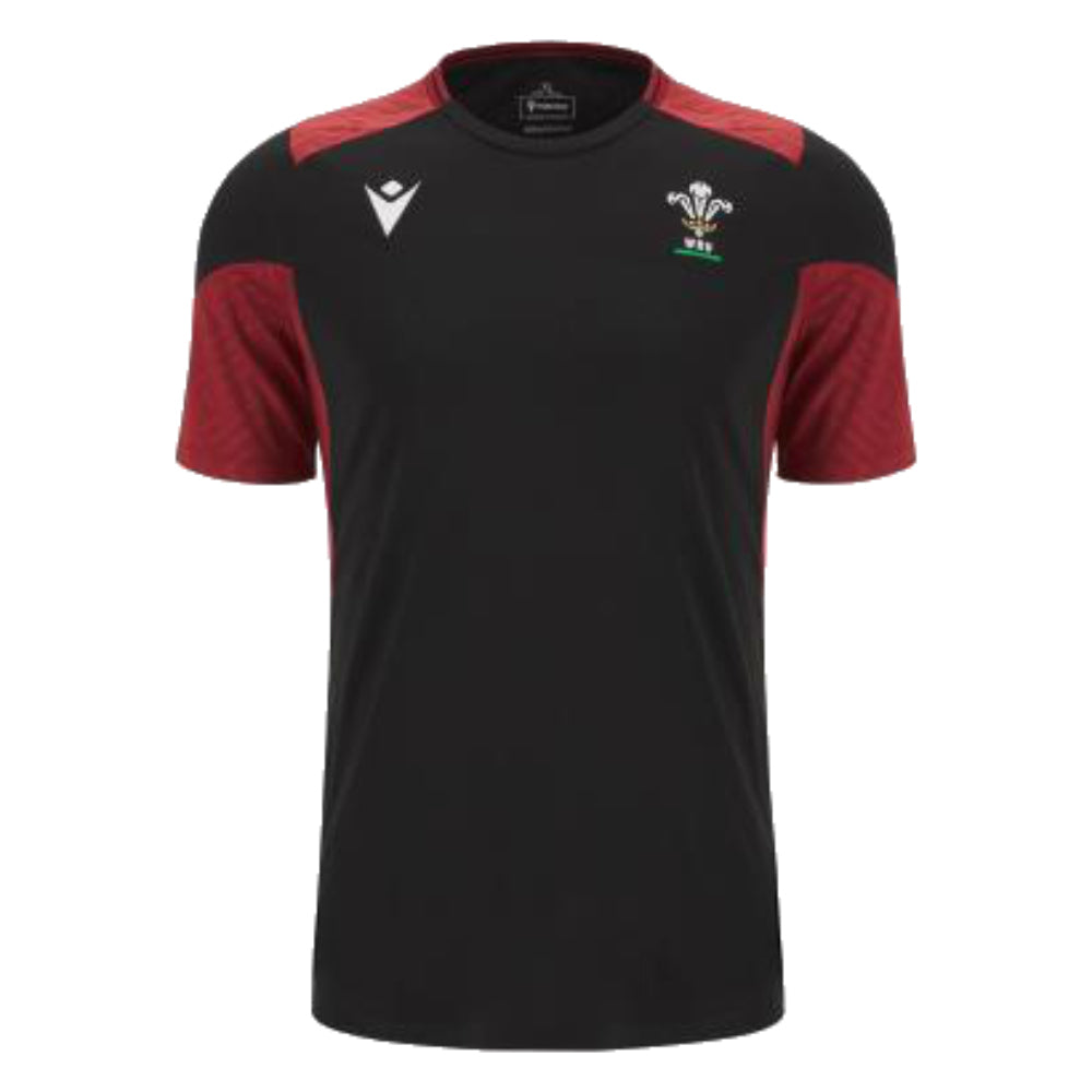 2023-2024 Wales Rugby WRU Training Gym Shirt (Black)_1