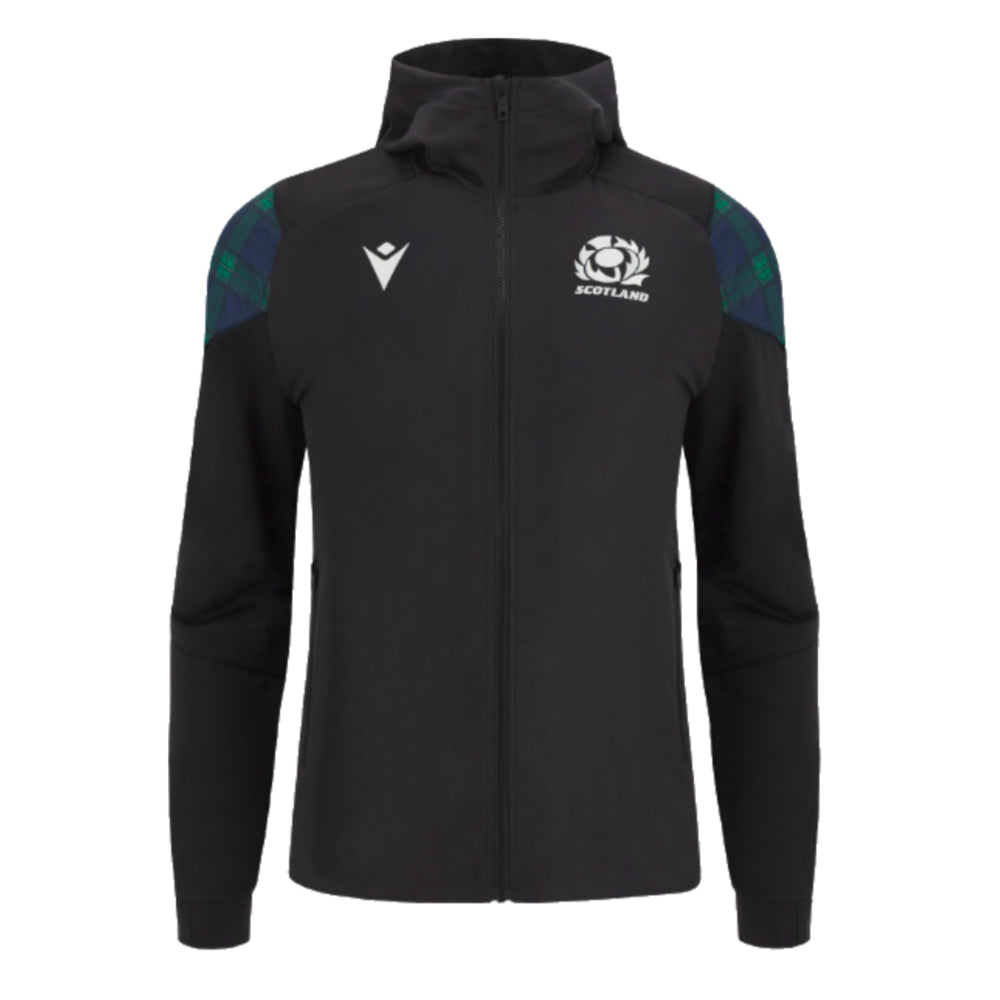 2023-2024 Scotland Rugby Travel Full Zip Hoodie (Black) - Kids_1