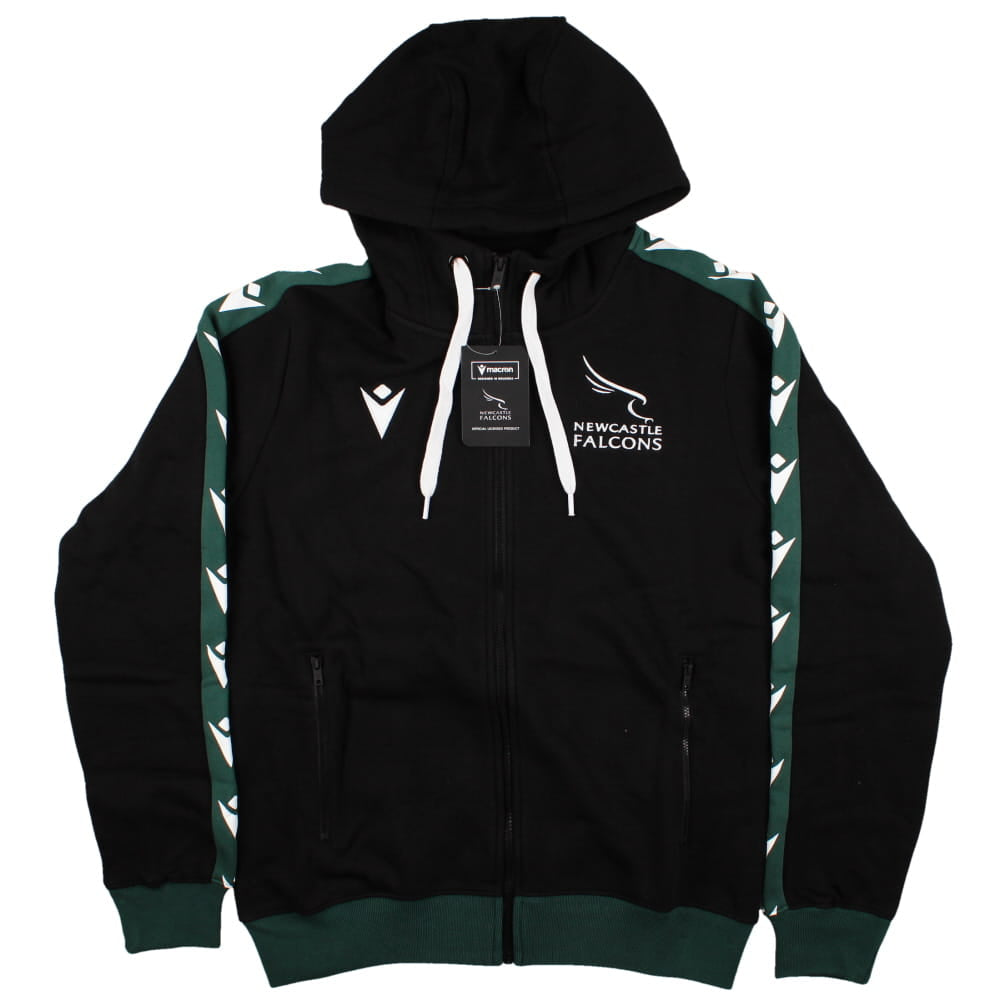 2023-2024 Newcastle Falcons Rugby Travel Player Hoody Full Zip (Black)_1