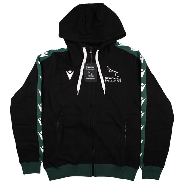 2023-2024 Newcastle Falcons Rugby Travel Player Hoody Full Zip (Black)_1