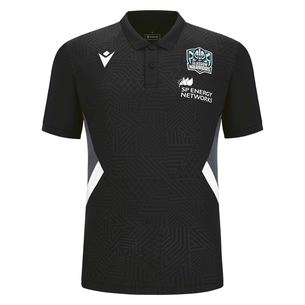 2023-2024 Glasgow Warriors Travel Player Polo Shirt (Black)_1