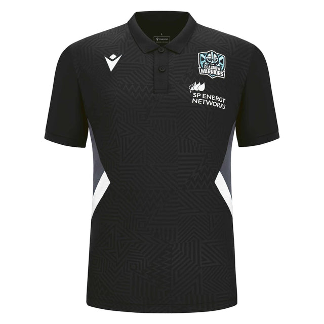 2023-2024 Glasgow Warriors Travel Player Polo Shirt (Black)_1