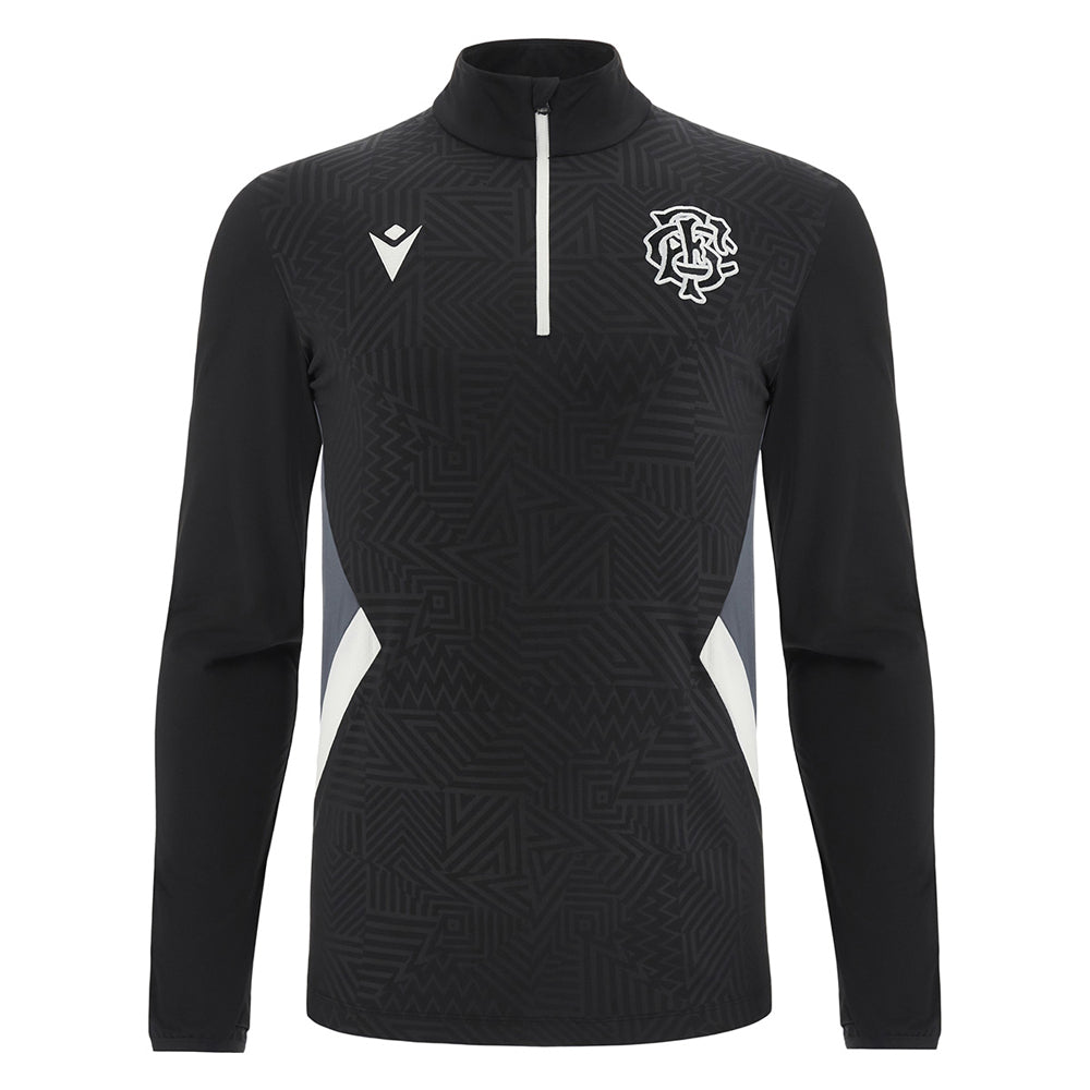 2023-2024 Barbarians Training Player Half Zip Top (Black-White)_1