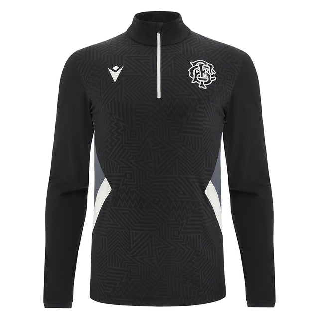 2023-2024 Barbarians Training Player Half Zip Top (Black-White)_1