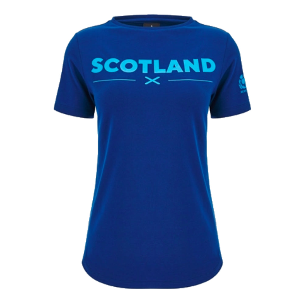 2024-2025 Scotland Rugby Leisure Cotton T-Shirt (Navy) - Womens_1