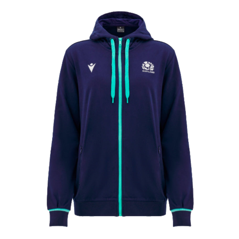2024-2025 Scotland Rugby Cotton Full Zip Hoodie (Navy) - Womens_3