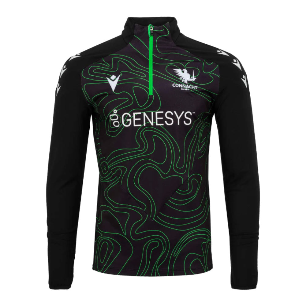 2024-2025 Connacht Rugby Warm Up Quarter Zip Top (Black)_2