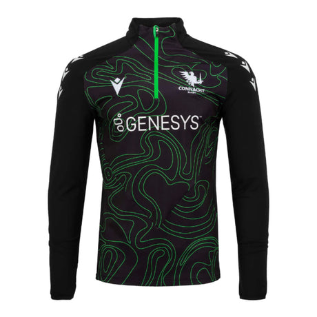 2024-2025 Connacht Rugby Warm Up Quarter Zip Top (Black)_2