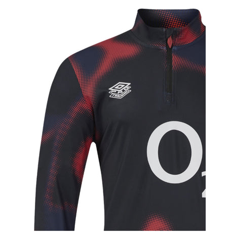 2024-2025 England Rugby Warm Up Mid Layer O2 (Black) - Kids_3