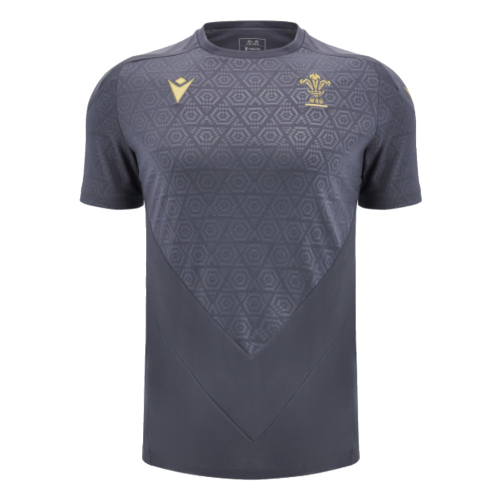 2024-2025 Wales WRU Rugby Training Poly Shirt (Anthracite) - Kids_3