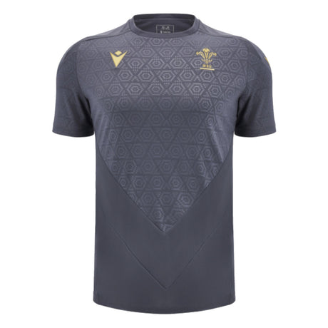 2024-2025 Wales WRU Rugby Training Poly Shirt (Anthracite) - Kids_3