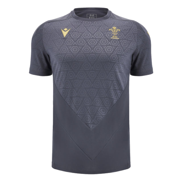 2024-2025 Wales WRU Rugby Training Poly Shirt (Anthracite) - Kids_3