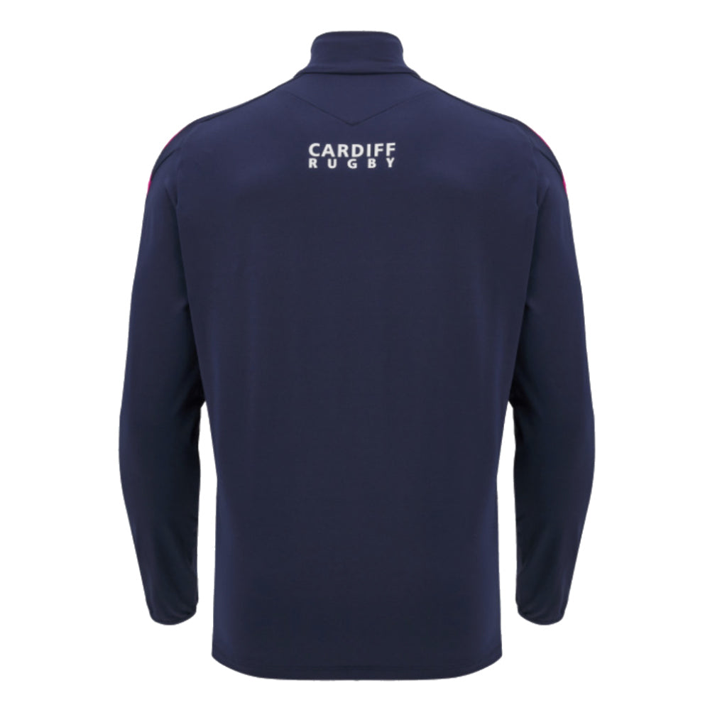2024-2025 Cardiff Blues Rugby Heavy 1/4 Zip Top (Navy)_2
