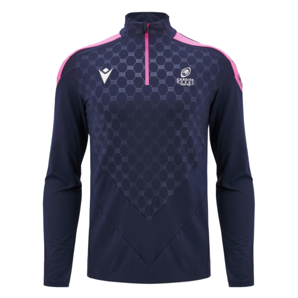 2024-2025 Cardiff Blues Rugby Heavy 1/4 Zip Top (Navy)_2