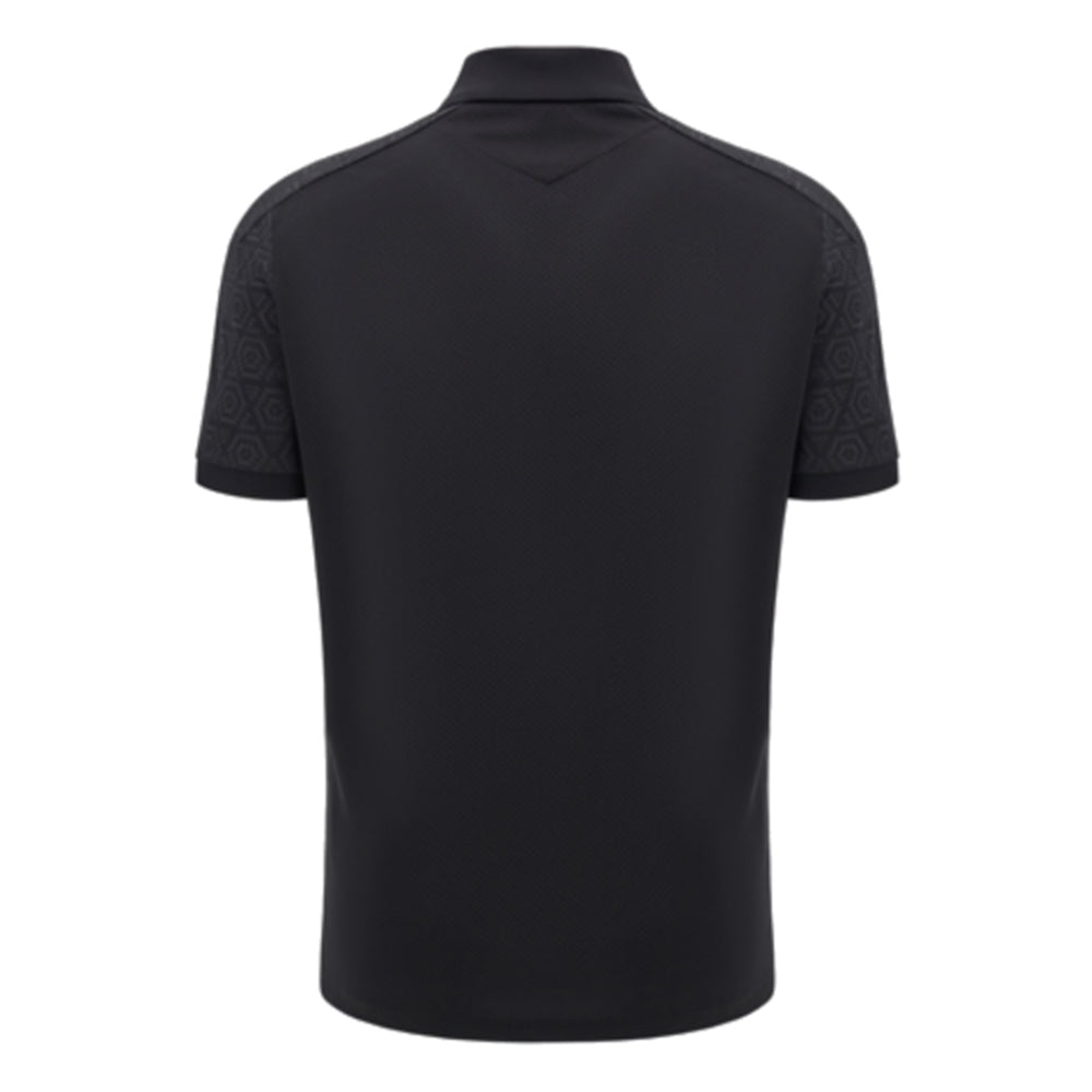 2024-2025 Wales Rugby WRU Travel Poly Polo Shirt (Black)_2
