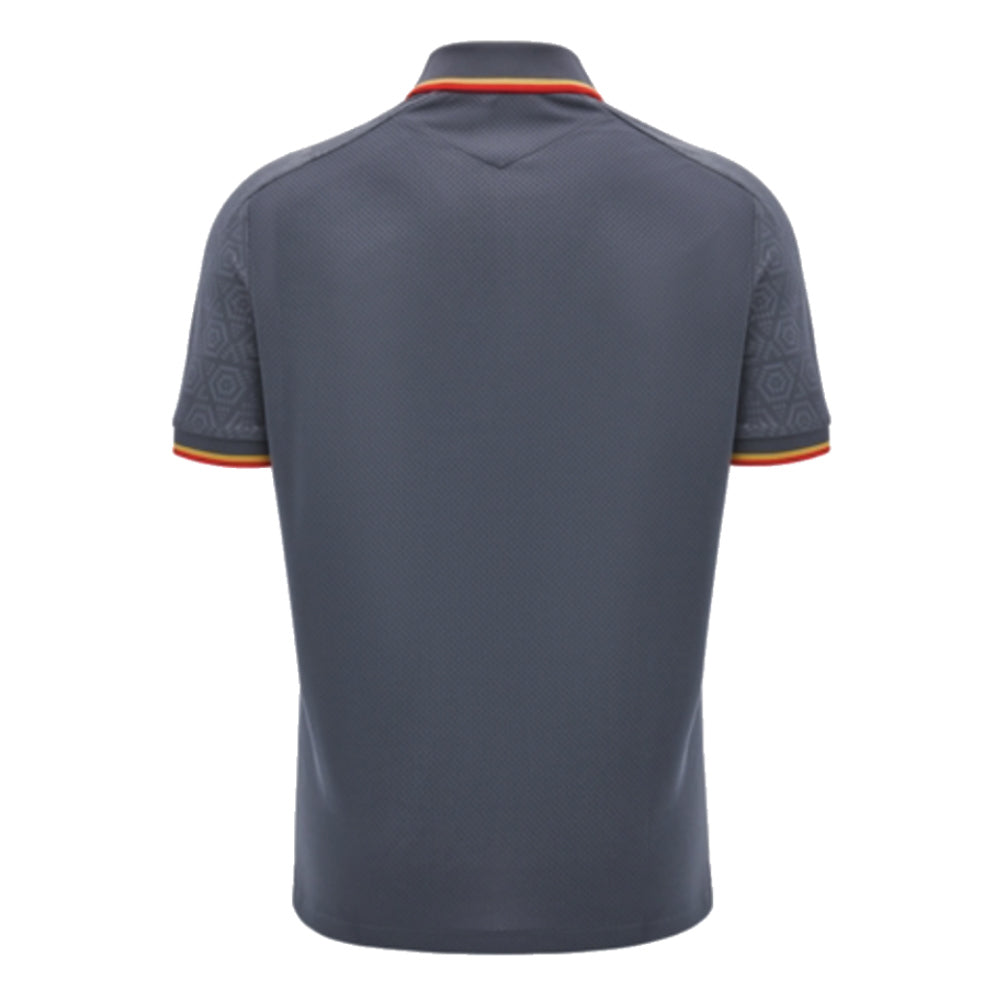 2024-2025 Wales WRU Rugby Travel Polo Shirt (Anthracite)_2
