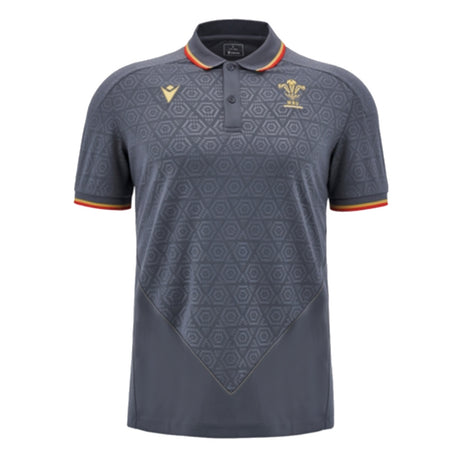 2024-2025 Wales WRU Rugby Travel Polo Shirt (Anthracite)_2