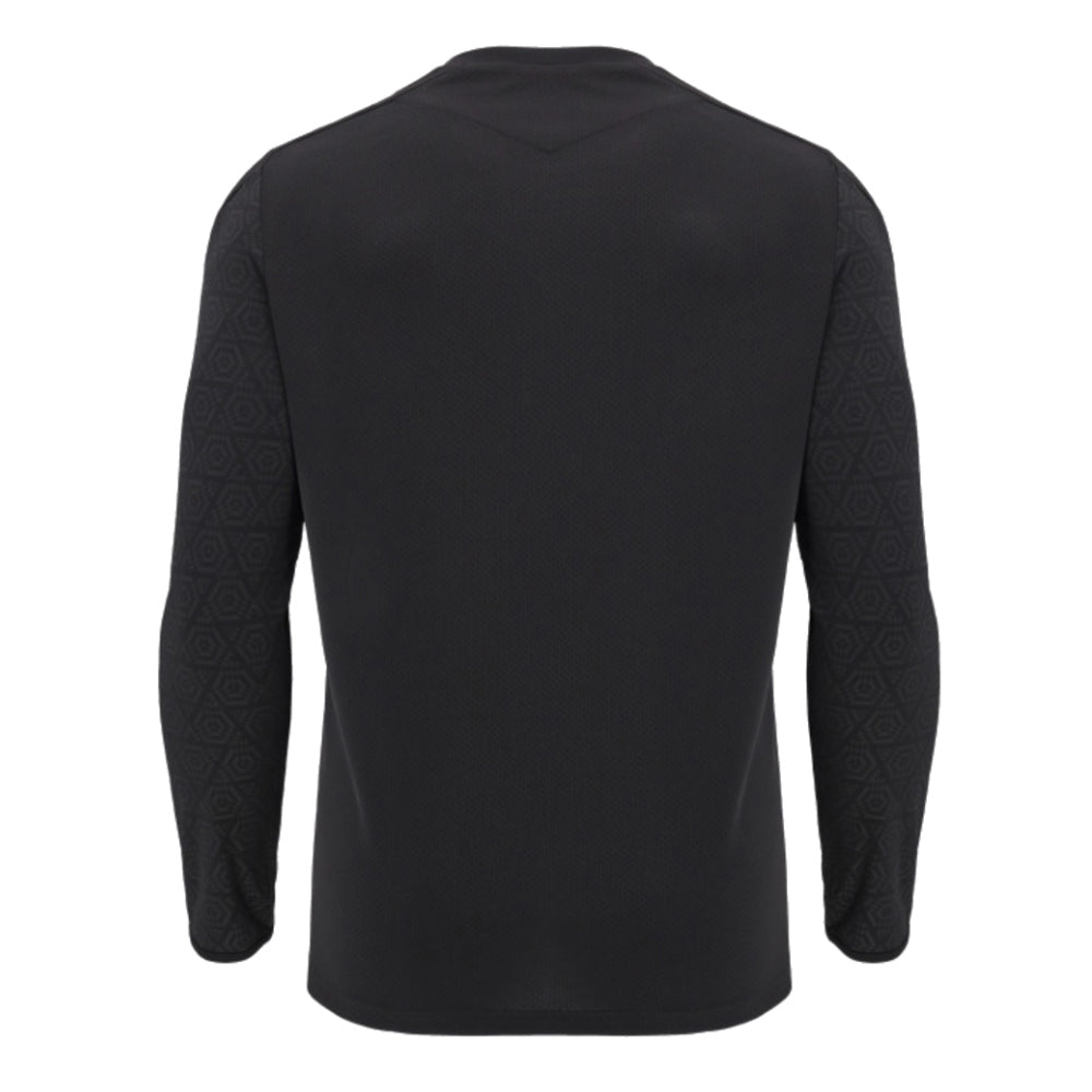 2024-2025 Wales Rugby LS Poly Training Shirt (Black) (Your Name)_2