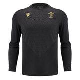 2024-2025 Wales Rugby LS Poly Training Shirt (Black)_1