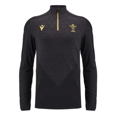 2024-2025 Wales Rugby Training 1/4 Zip Top (Black)_1