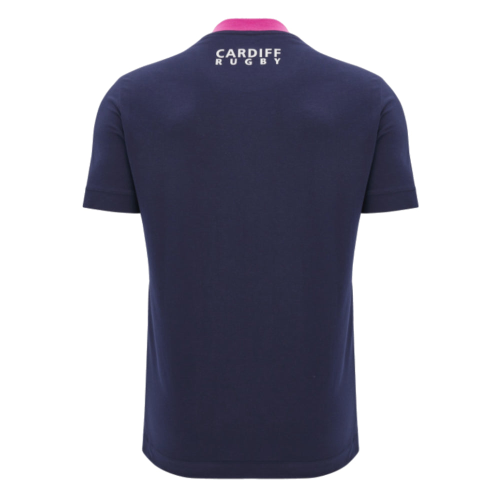 2024-2025 Cardiff Blues Rugby Ath Cotton Tee (Navy) (Your Name)_2