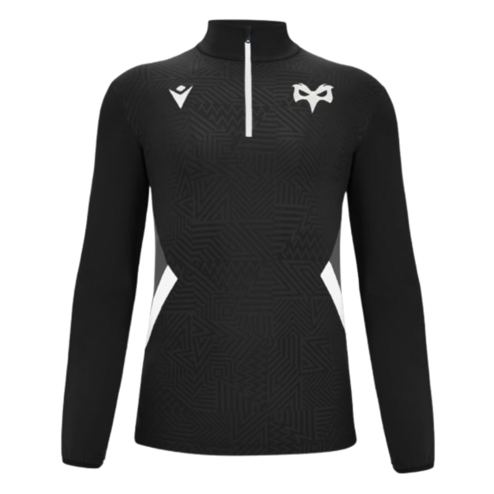 2024-2025 Ospreys Rugby Training 1/4 Zip Top (Black)_2