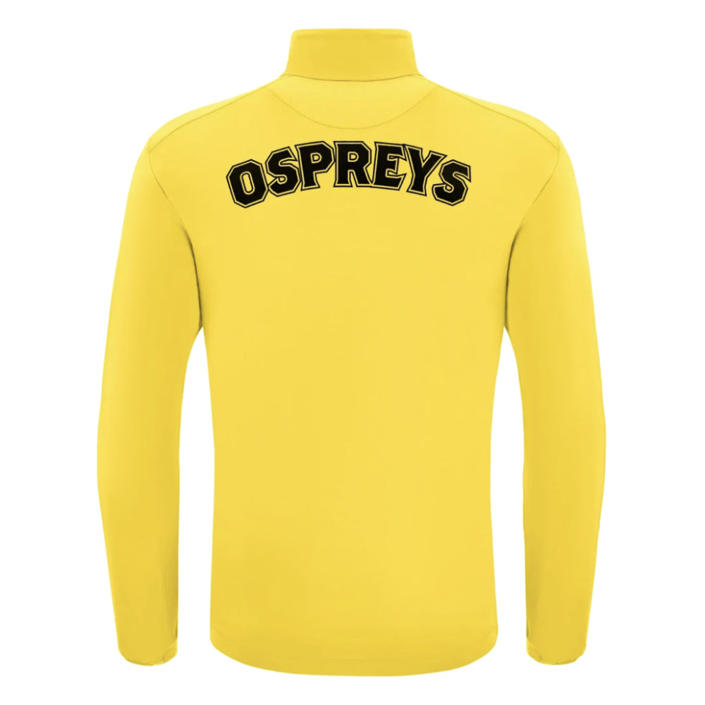 2024-2025 Ospreys Rugby 1/4 Zip Training Top (Yellow)_2