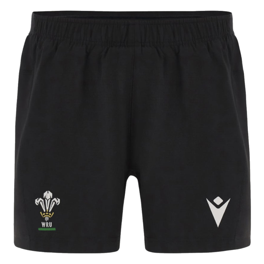 2024-2025 Wales Rugby Training Shorts (Black) - Kids_1