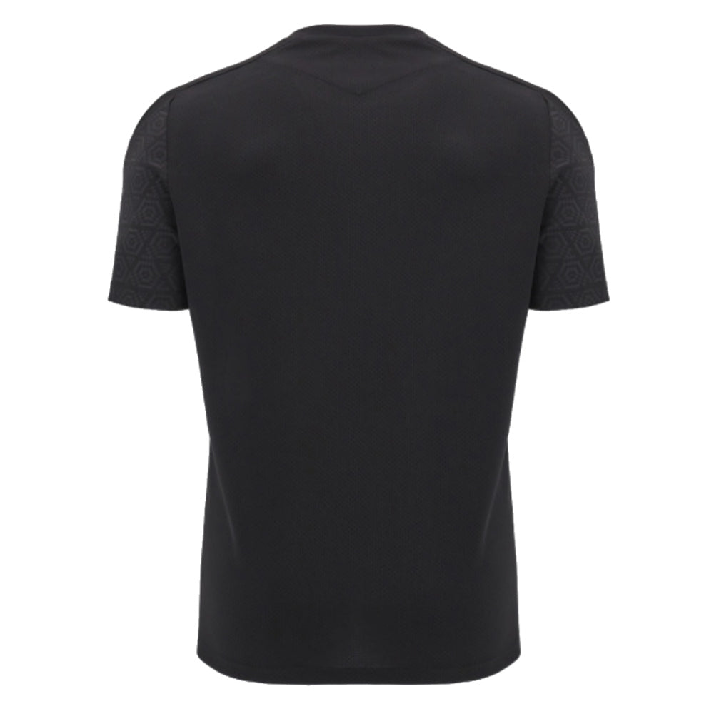 2024-2025 Wales Rugby WRU Poly Training Shirt (Black) - Kids (Your Name)_2