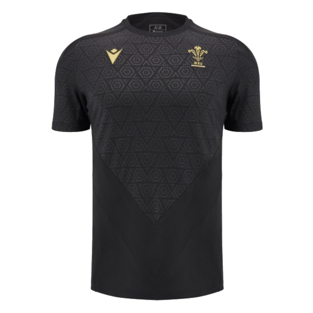 2024-2025 Wales Rugby WRU Poly Training Shirt (Black) - Kids_2