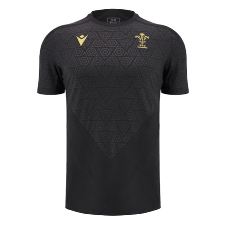 2024-2025 Wales Rugby WRU Poly Training Shirt (Black) - Kids_2