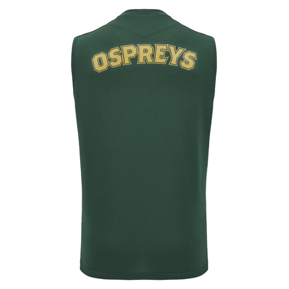 2024-2025 Ospreys Rugby Sleveeless Training Shirt (Green) (Your Name)_2