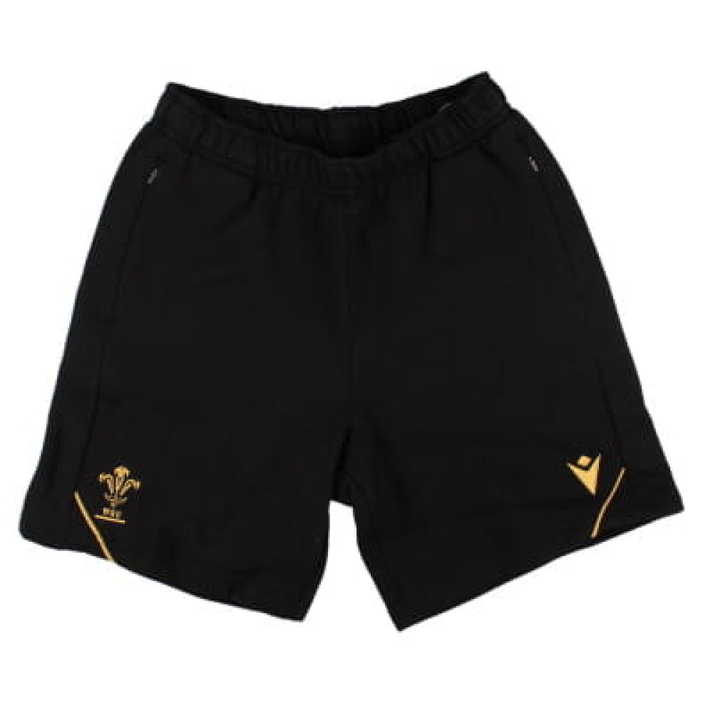 2024-2025 Wales Rugby Travel Cotton Bermuda Shorts (Black) - Kids_1