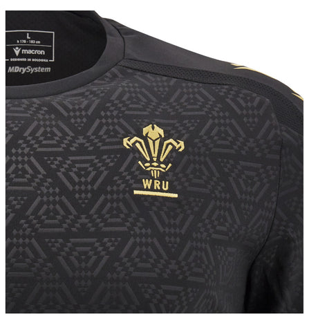 2024-2025 Wales WRU Rugby LS Training Shirt (Black) - Kids_3