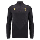 2024-2025 Wales WRU Rugby 1/4 Zip Training Top (Black) - Kids_3